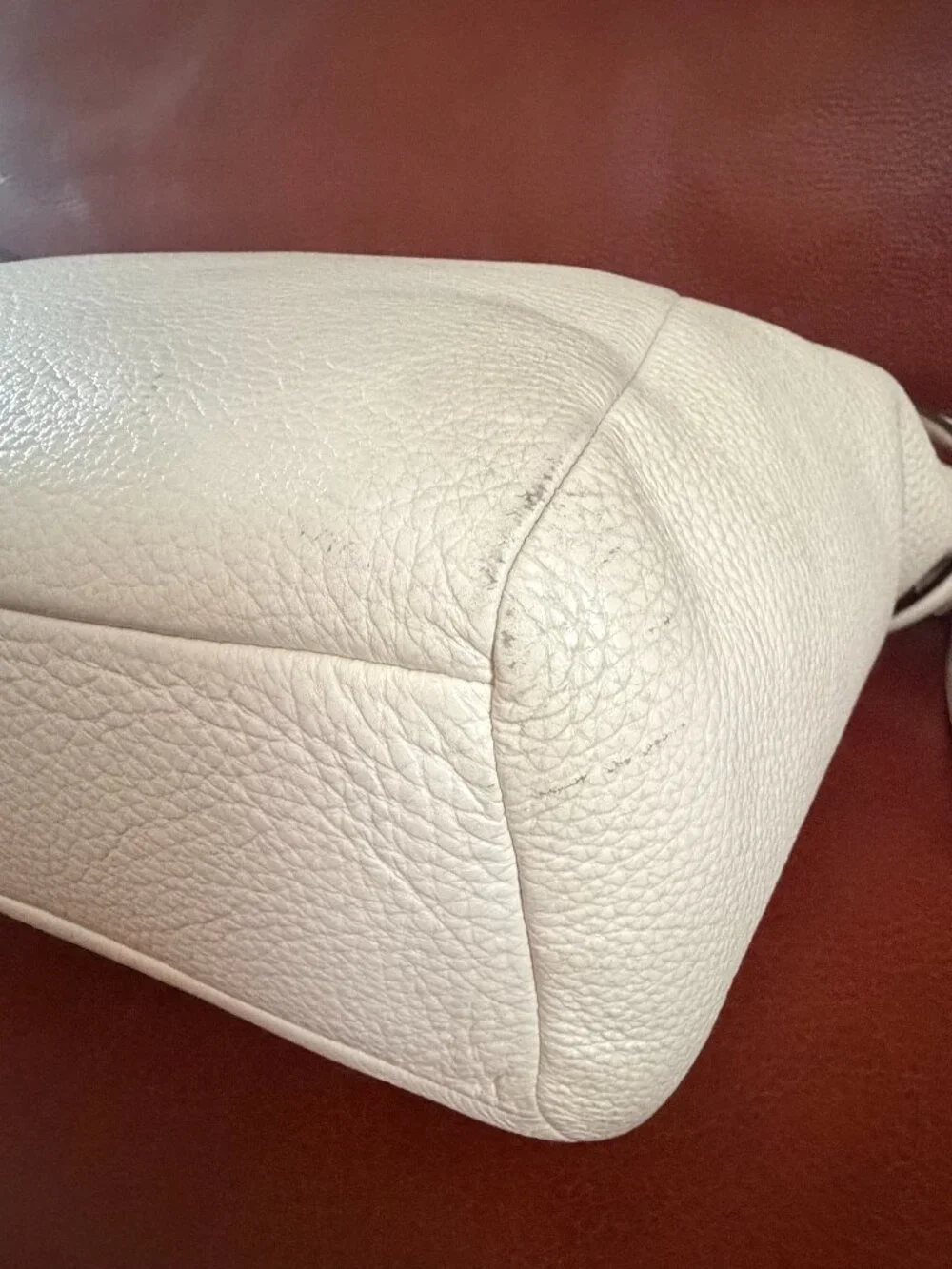 COACH Kelsey Large Pebbled Off -White Leather Shoulder Tote Bag - F36591